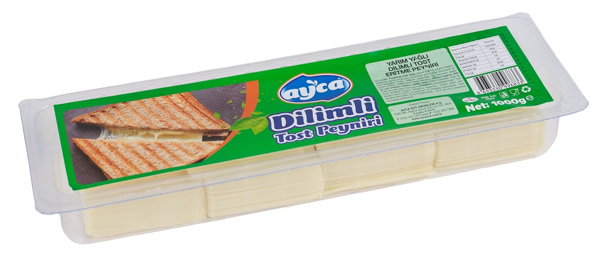 Ayca Dilimli Tost Peyniri 1 KG Yarım Yağlı