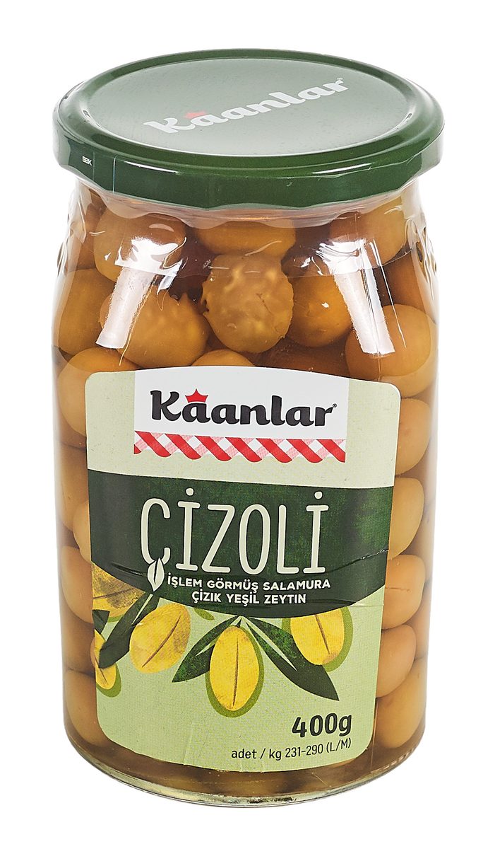 Kaanlar Yeşil Zeytin Çizoli 400 GR 231-290